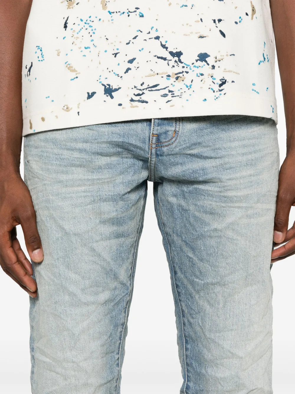 Purple Brand Stretch-katoenen jeans Blauw