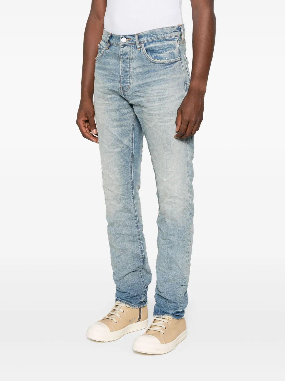 Purple Brand Stretch-katoenen jeans Blauw