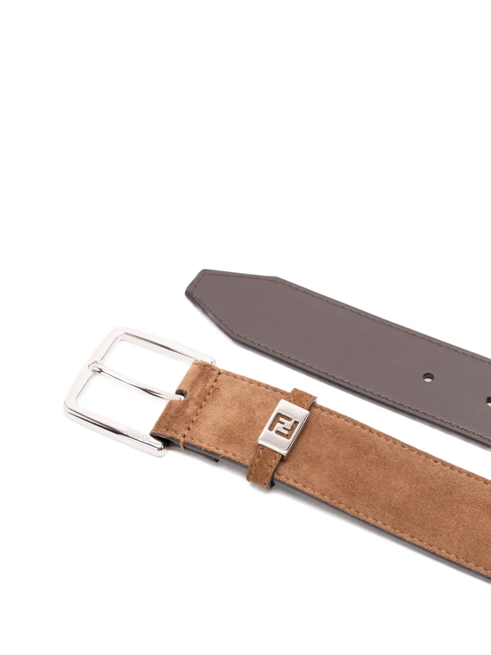 FENDI reversible suede leather belt - Bruin