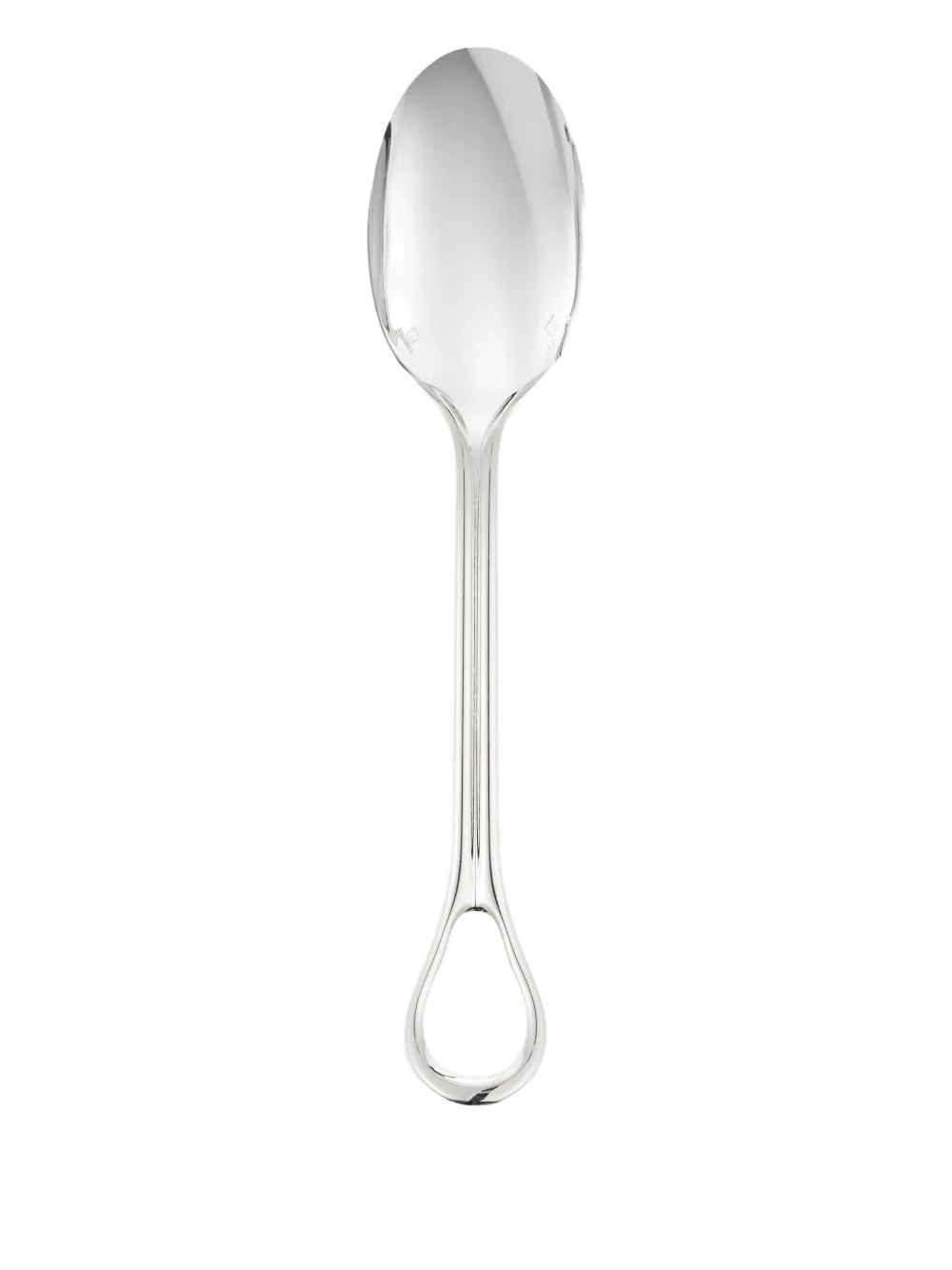 Christofle silver-plated loop-handle dessert spoon - シルバートーン Christofle silver-plated loop-handle dessert spoon - シルバートーン