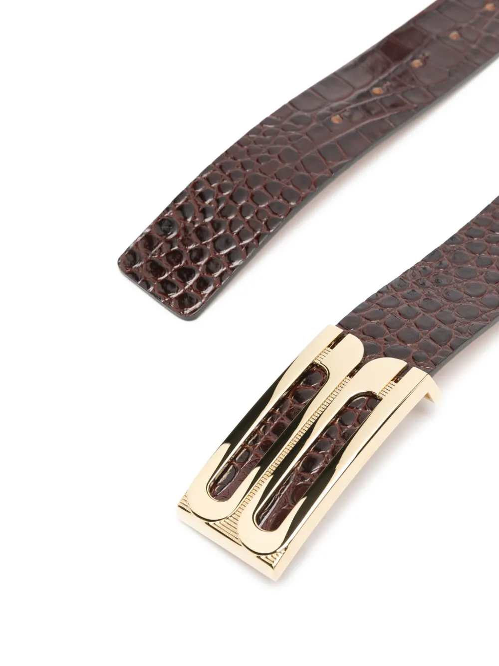 Victoria Beckham Lakleren riem - Bruin