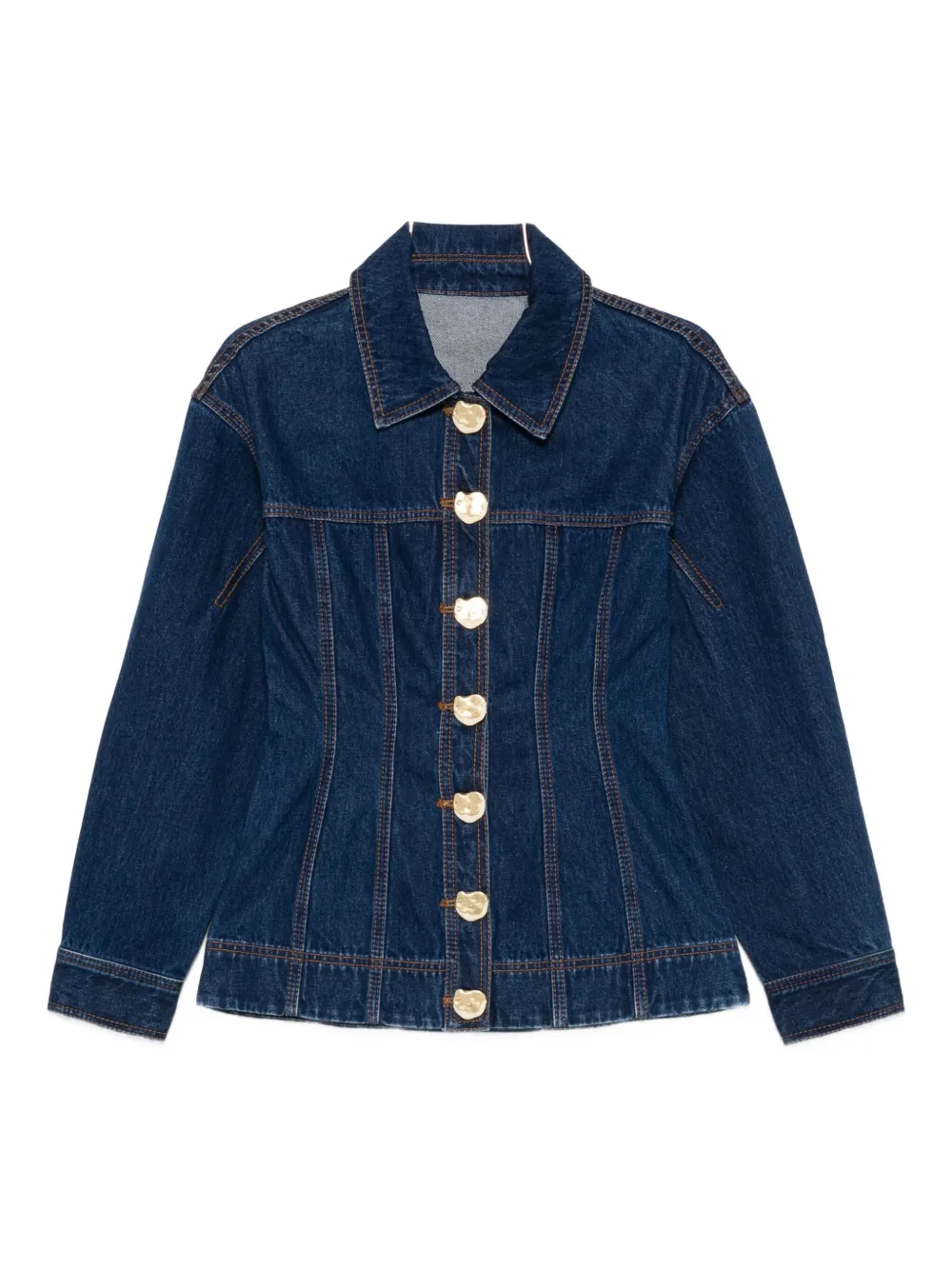 Aje Gianna Buttoned-up Denim Shirt In Blue
