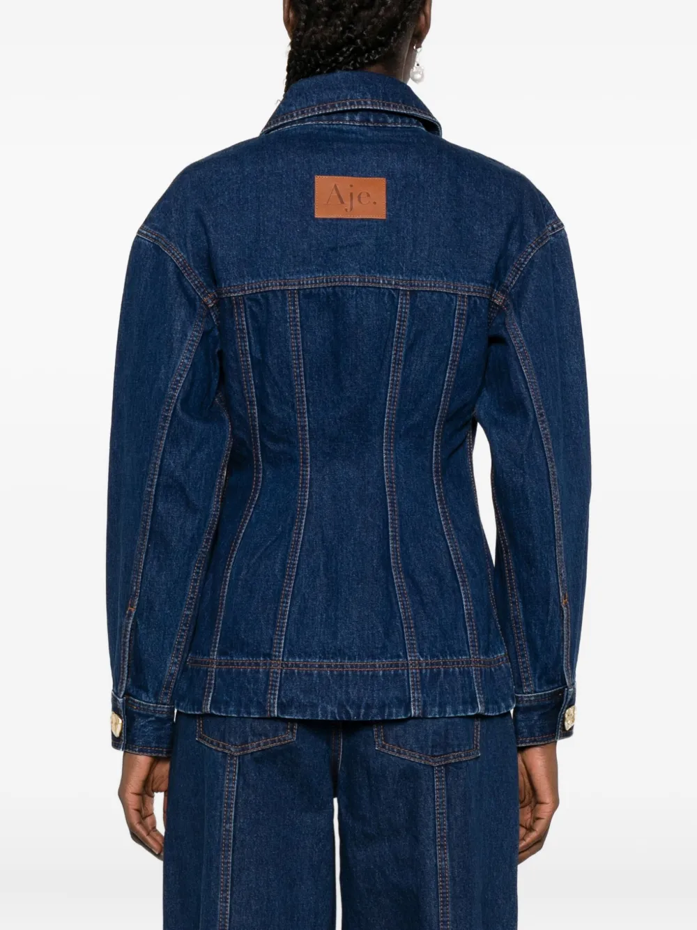 Aje Gianna Buttoned-up Denim Shirt In Blue