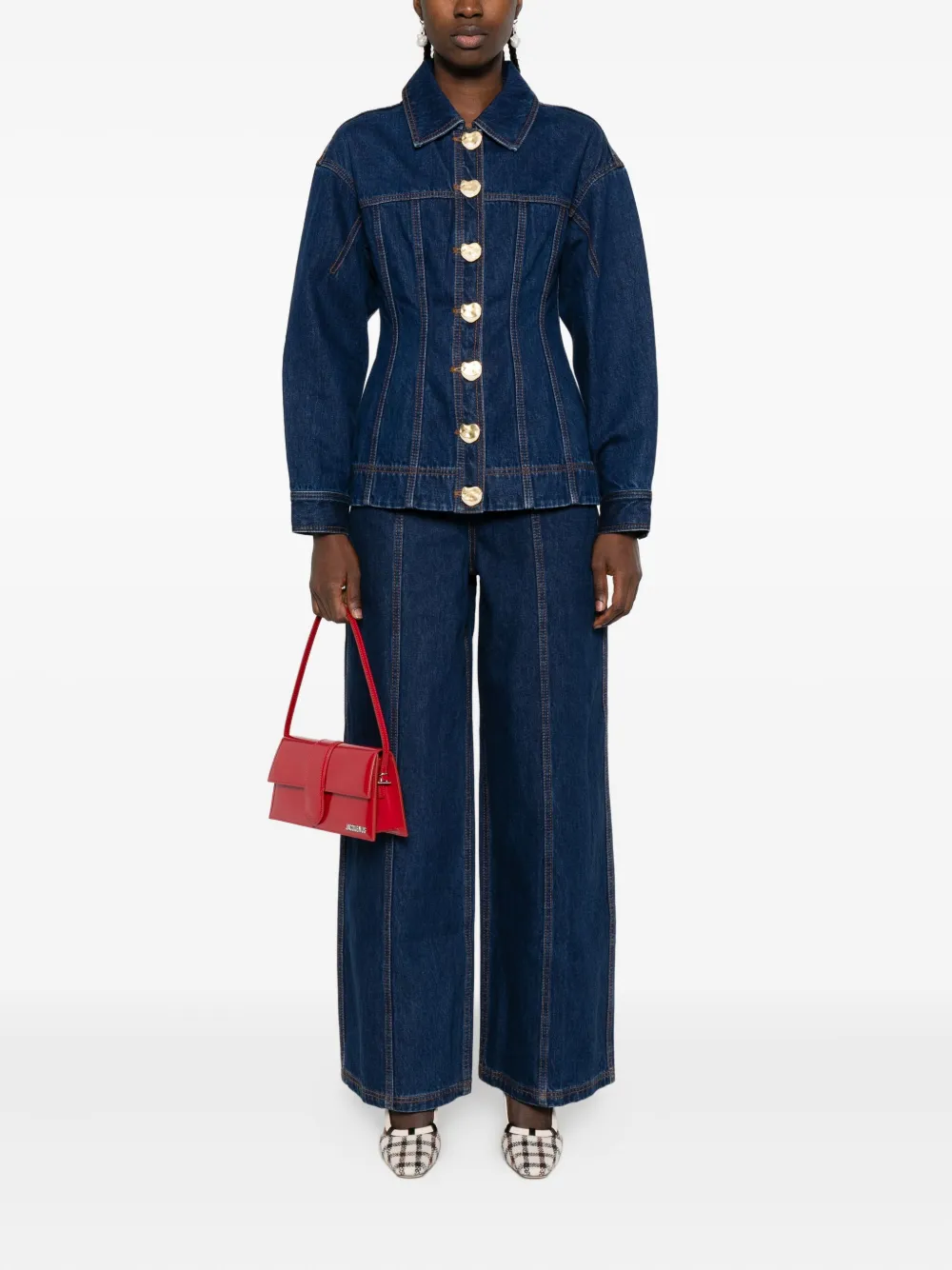 Aje Gianna denim blouse met knopen - Blauw