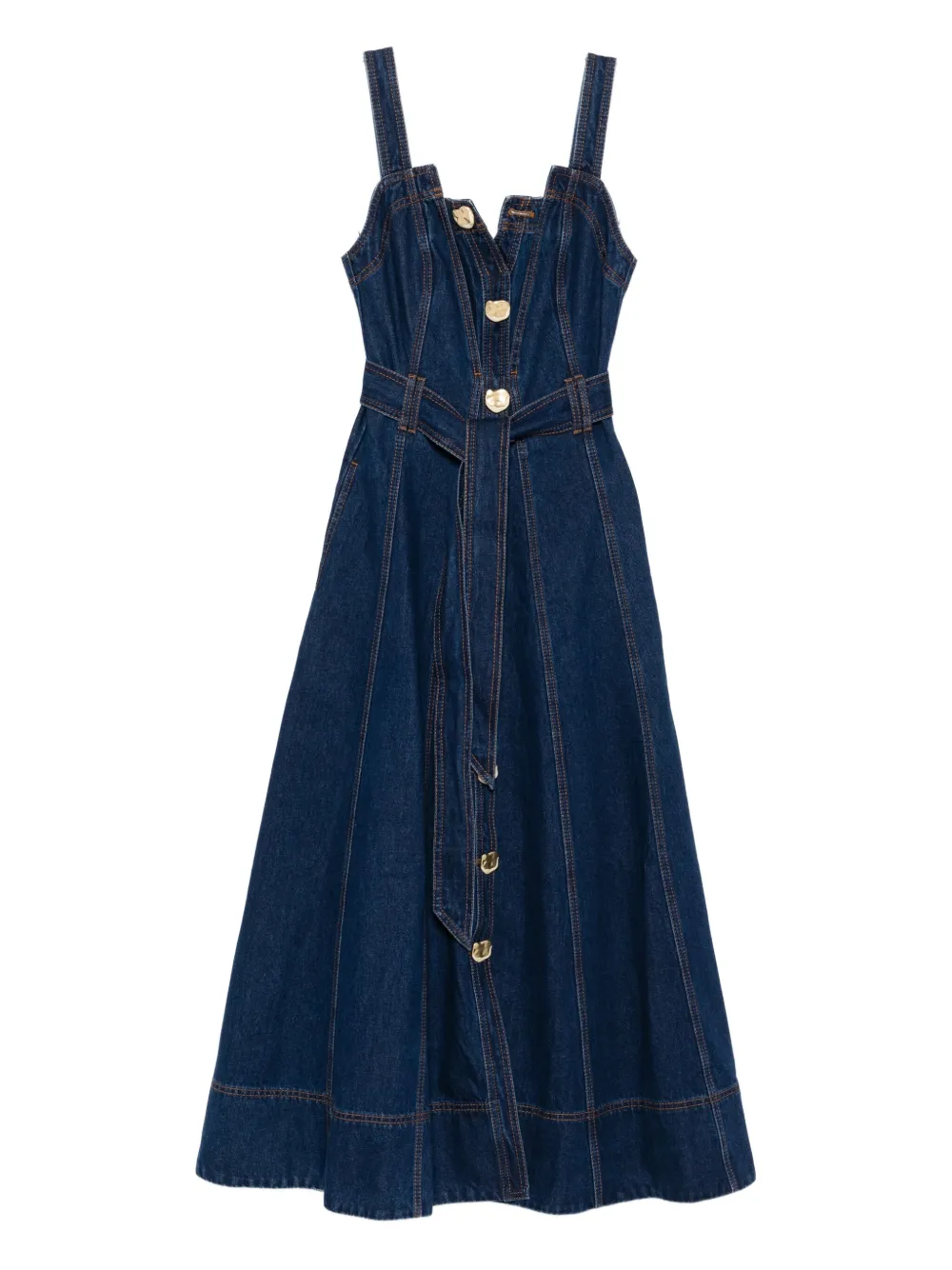 Aje Giana midi-jurk met knopen Blauw