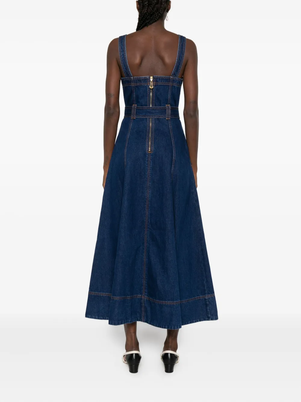 Aje Giana Button-front Midi Dress In Blue
