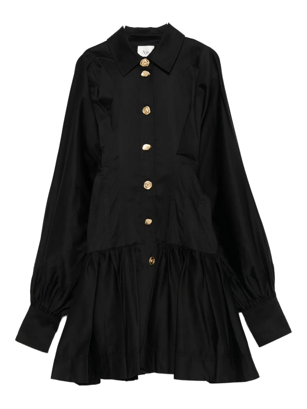 Aje Alexa Buttoned-up Minidress In Black
