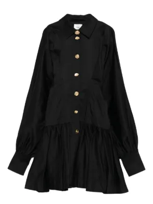 ♦️人気新作 新品 Aje 黒ミニワンピース ミニワンピース黒 レディース 長袖ワンピ[品番：AGCW0003579