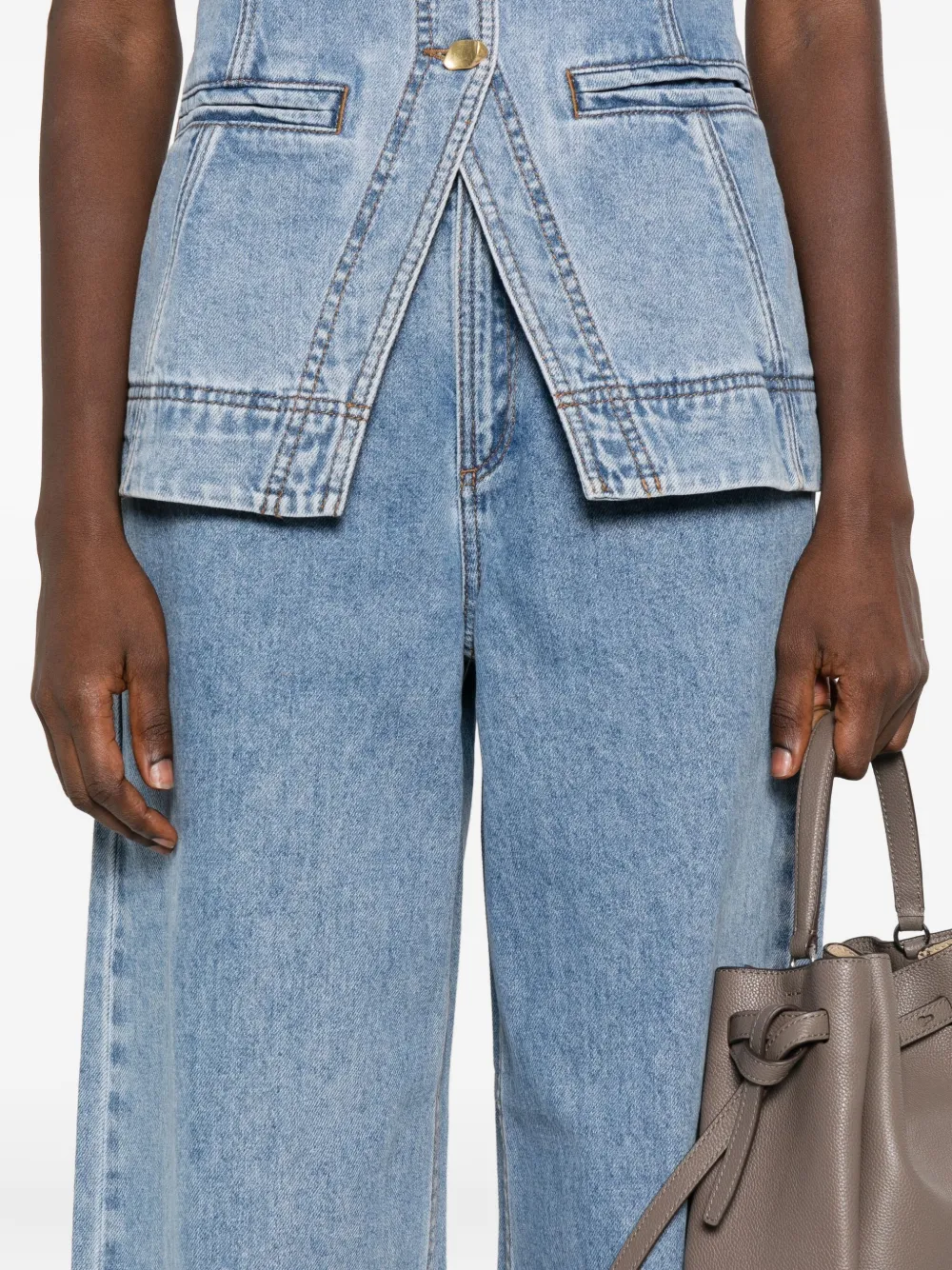 Aje Holland Frayed Jeans In Blue