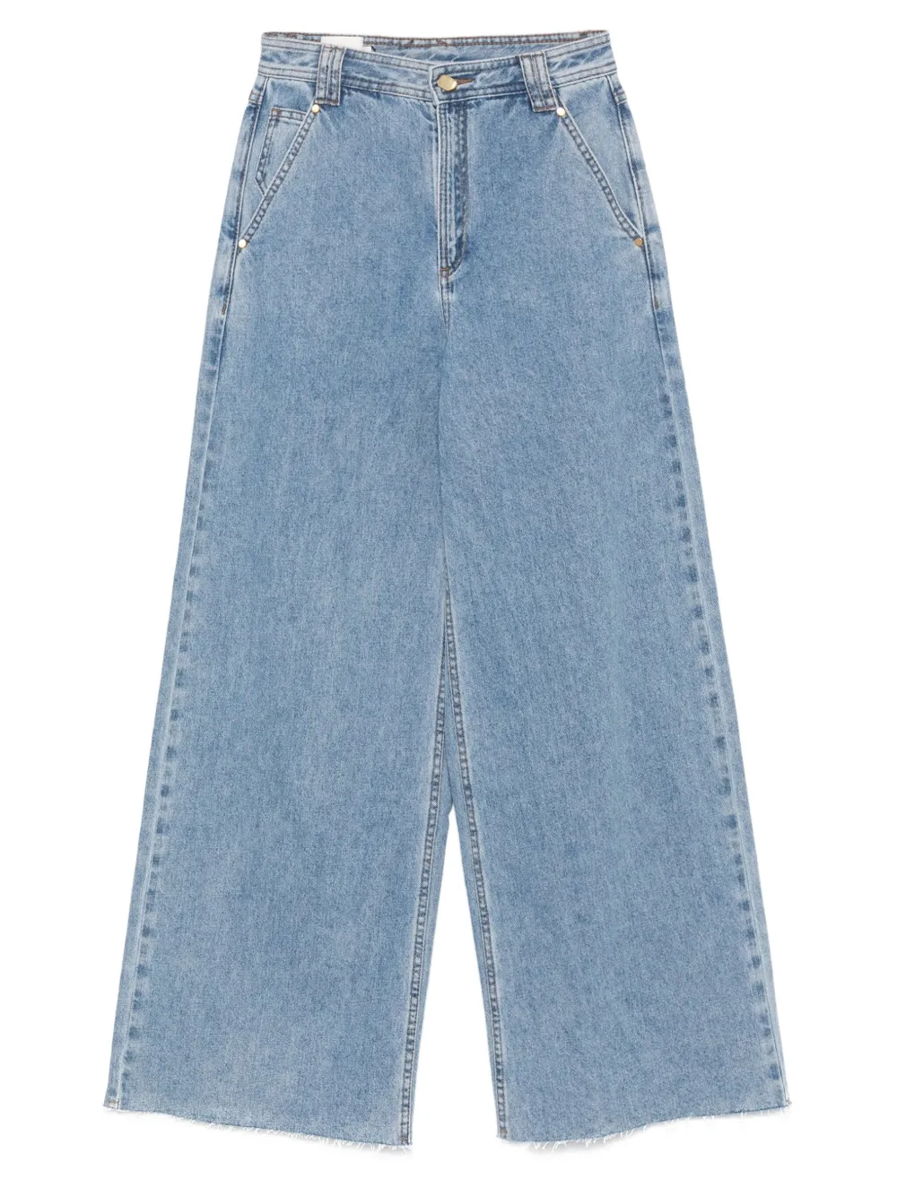 Aje Holland Frayed Jeans In Blue