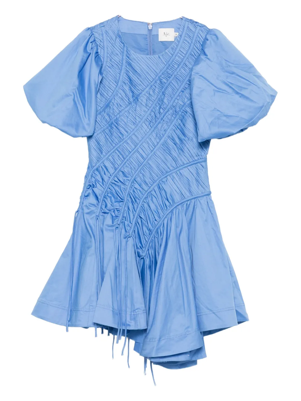 Aje Wisteria Puff-sleeve Mini Dress In Blue