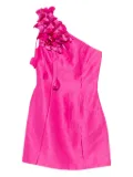 Aje floral-embellished one-shoulder mini dress - Pink