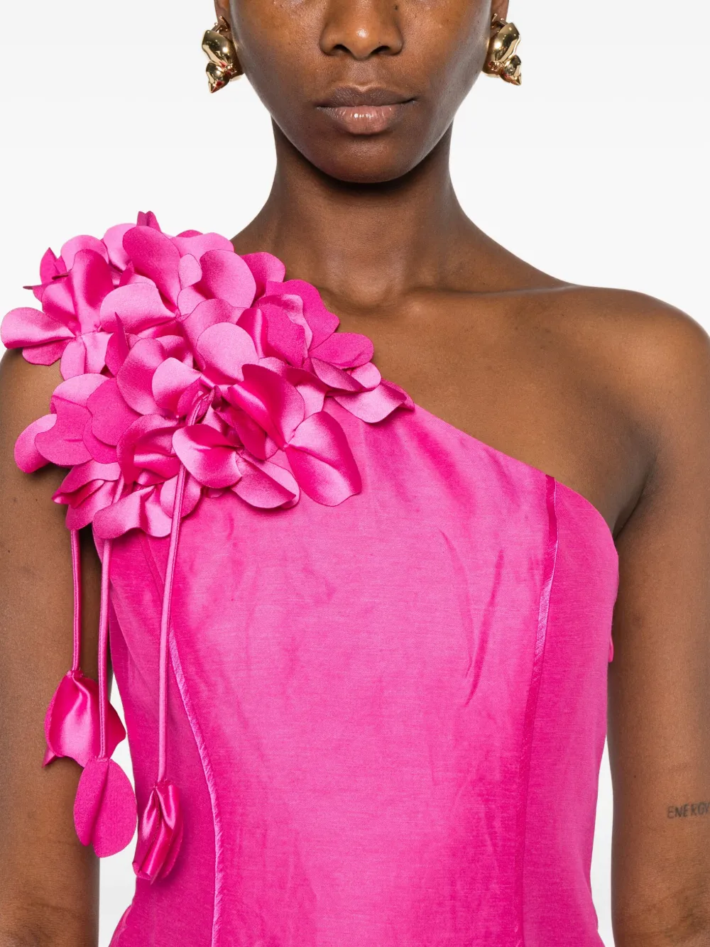 Aje Asymmetrische mini-jurk verfraaid met bloemen Roze