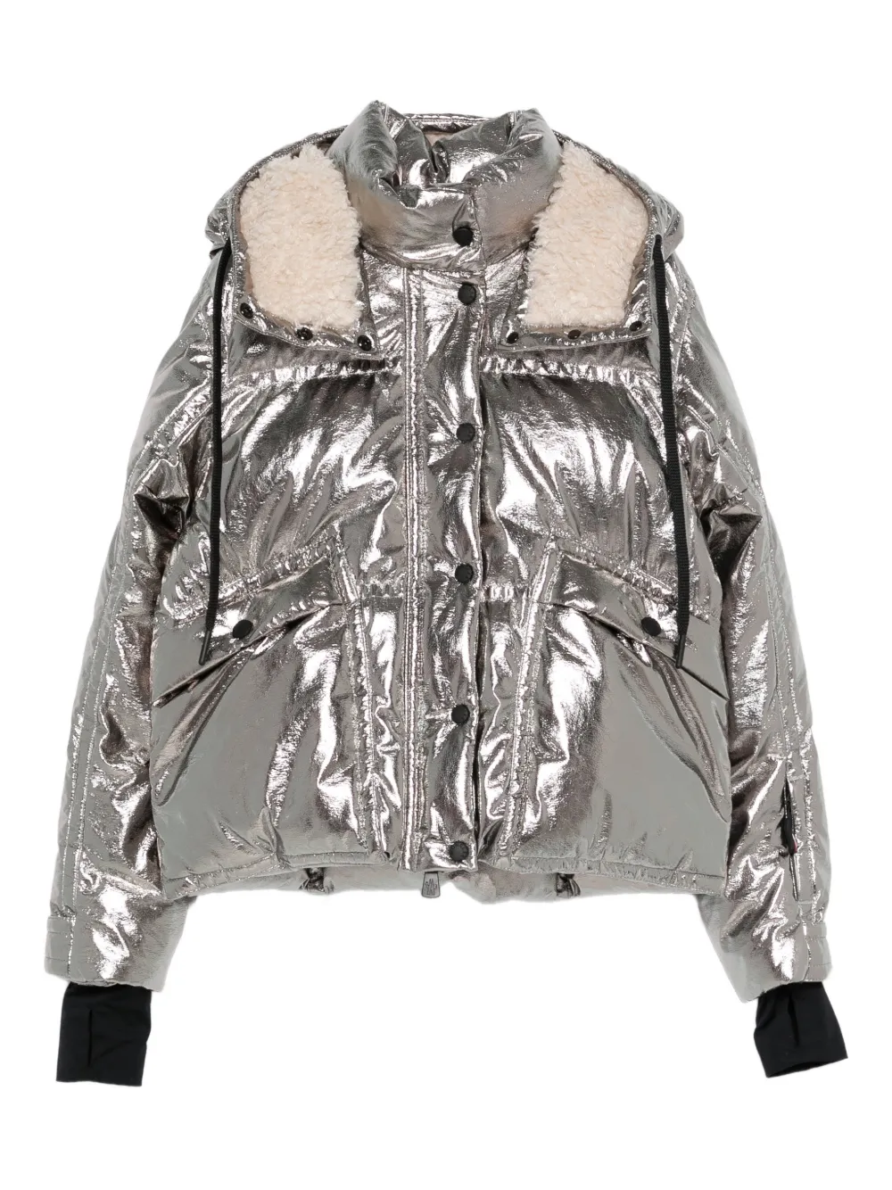 Moncler Calaque Metallic Hooded Ski Jacket
