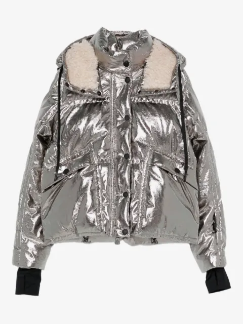 Moncler Grenoble Calaque metallic hooded ski jacket