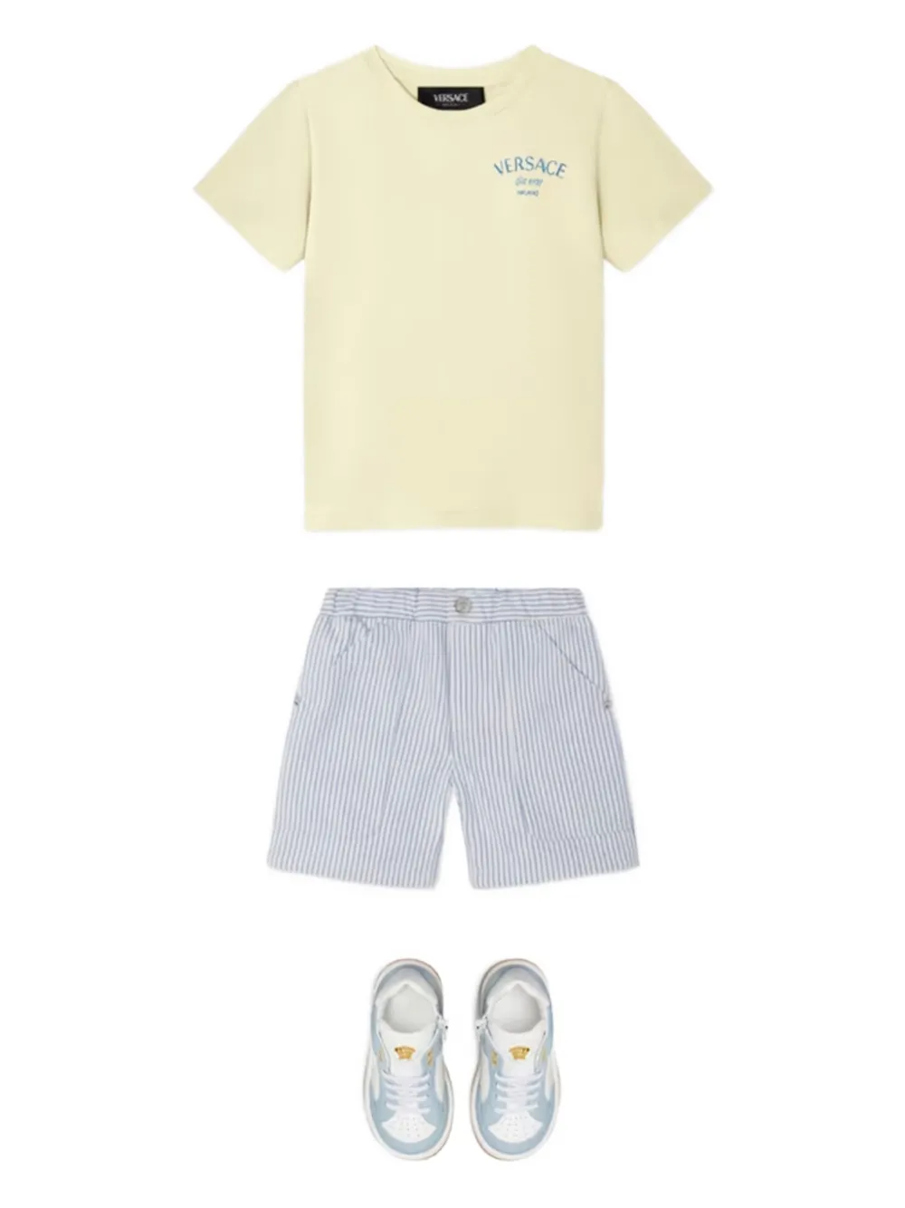 Versace Kids Gestreepte shorts Blauw