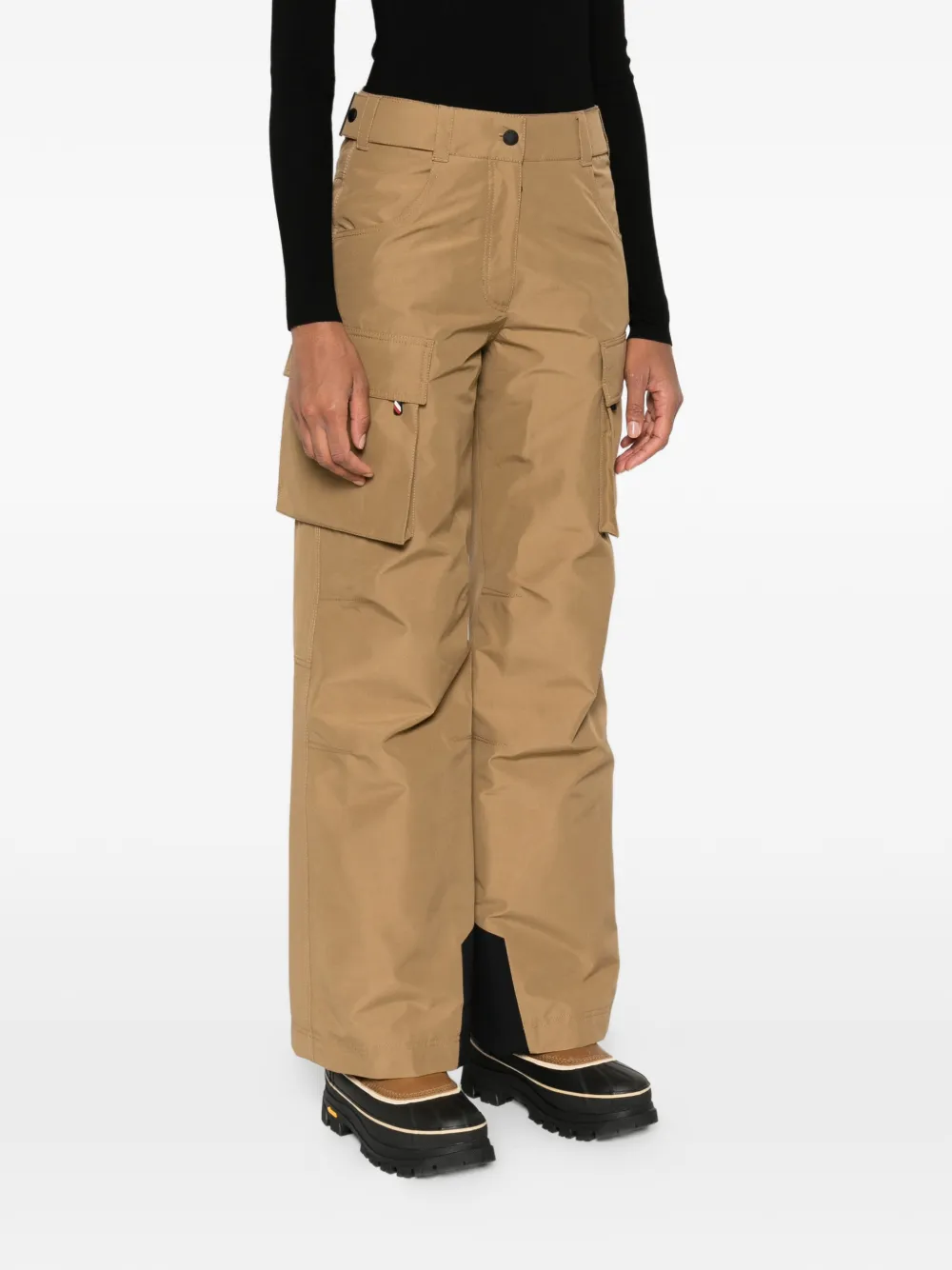 Moncler Flap-pocket Padded Ski Trousers In Brown