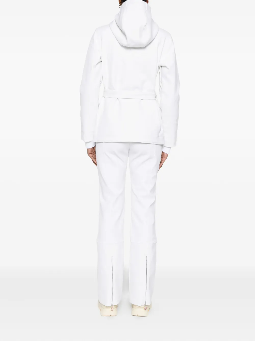 Casablanca Hooded Belted Ski Jacket In White