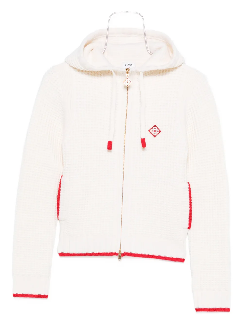 Casablanca waffle zip-up hoodie - Toni neutri
