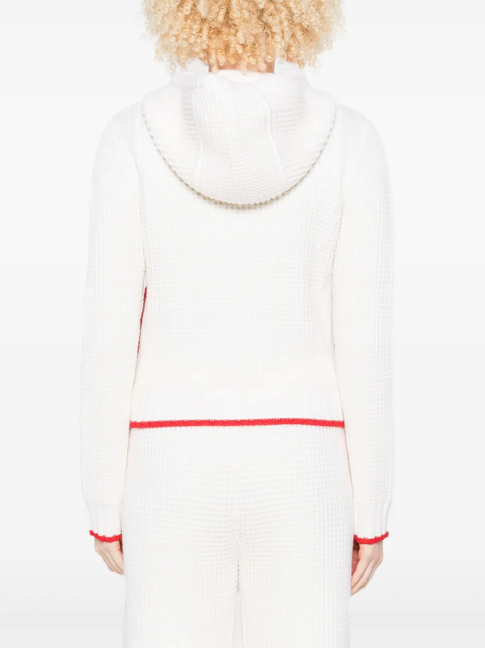 Casablanca Waffle hoodie met rits Beige