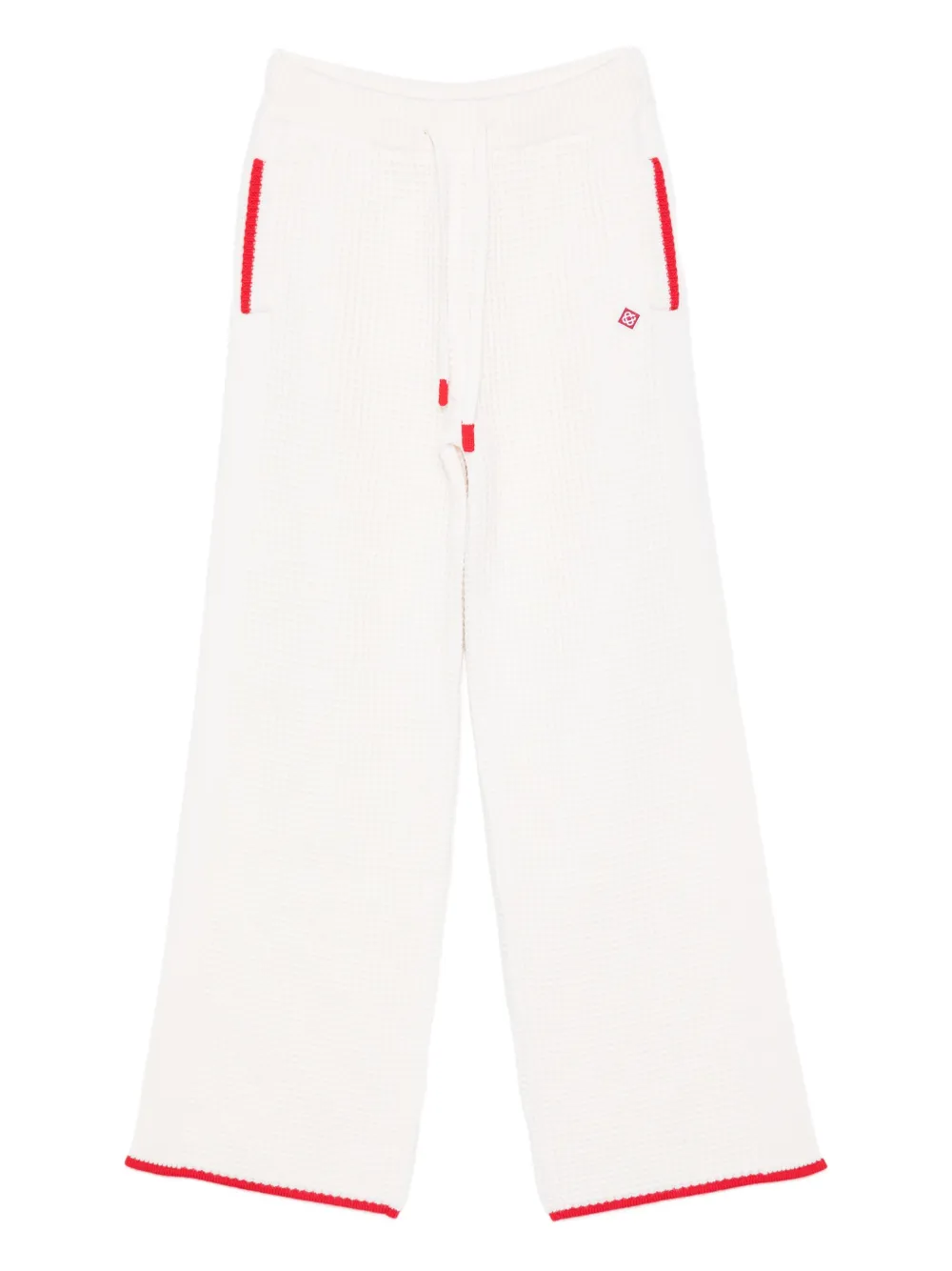 Casablanca contrast-trim waffle-knit trousers | Neutrals | Image 1