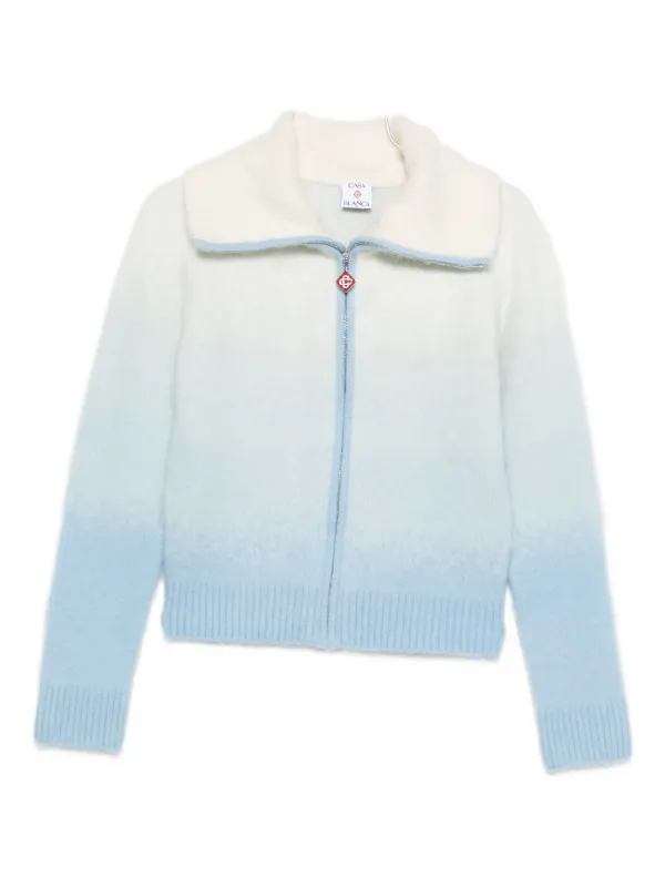 Casablanca Gradient Zip-up Cardigan in Blue