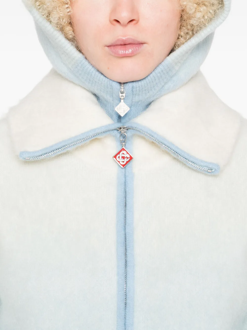Casablanca Gradient Zip-up Cardigan In Blue