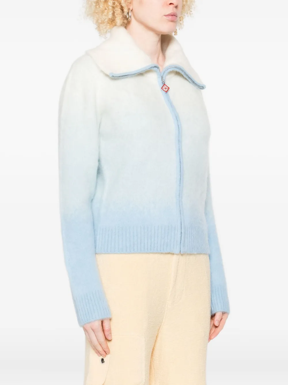 Casablanca Gradient Zip-up Cardigan In Blue