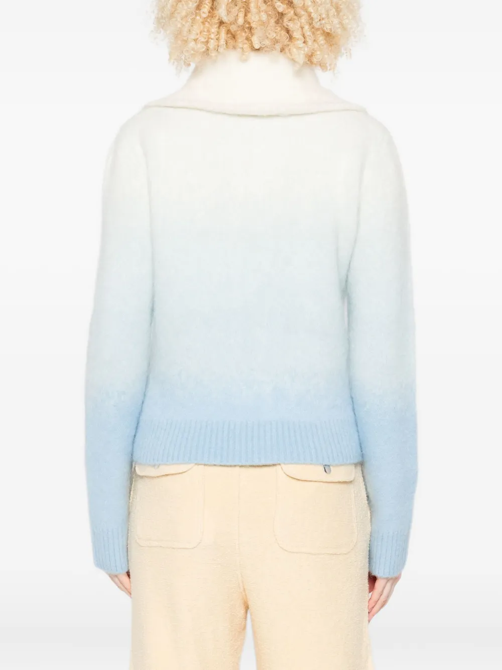 Casablanca Gradient Zip-up Cardigan In Blue