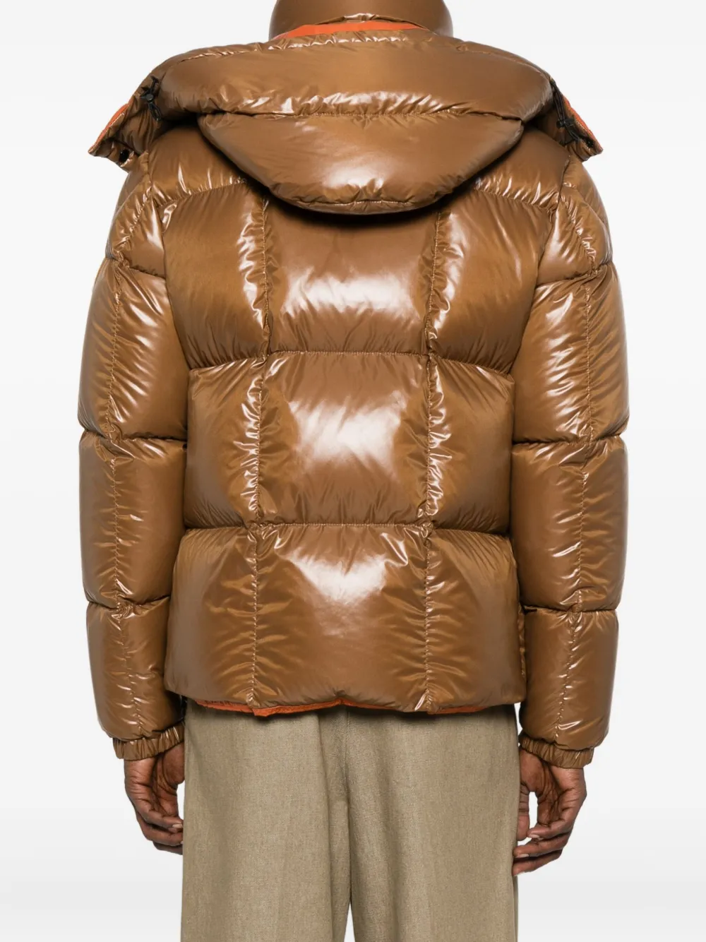 Moncler Parana Hooded Cropped Down Jacket In Brown