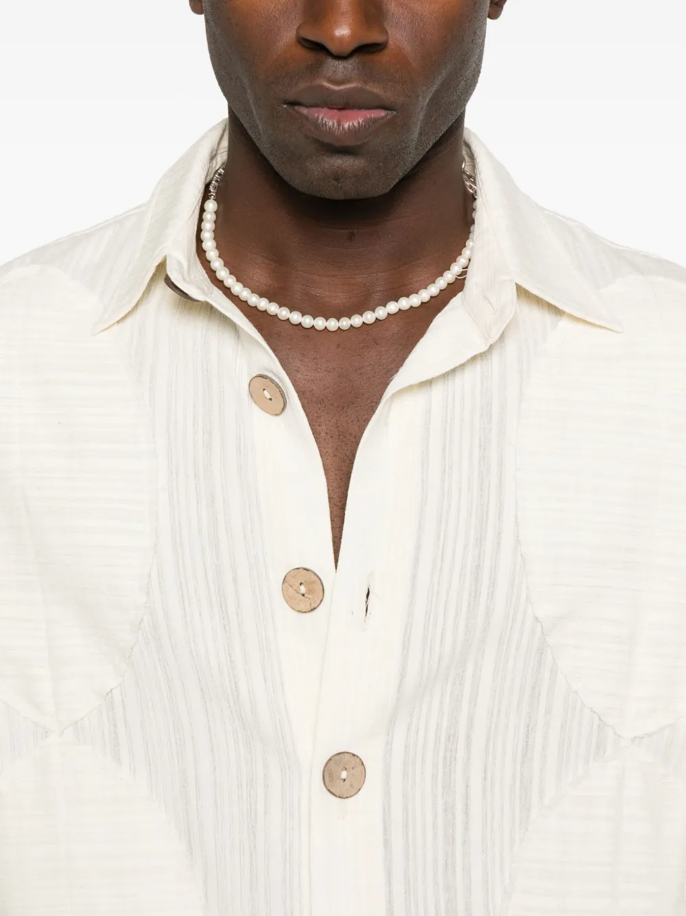 Labrum London Cut-out Button Shirt In Neutral