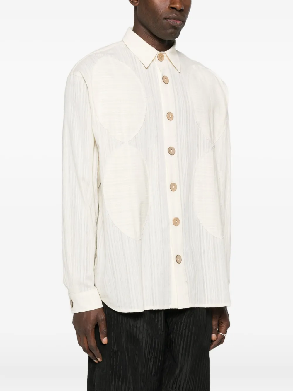Labrum London Cut-out Button Shirt In Neutral