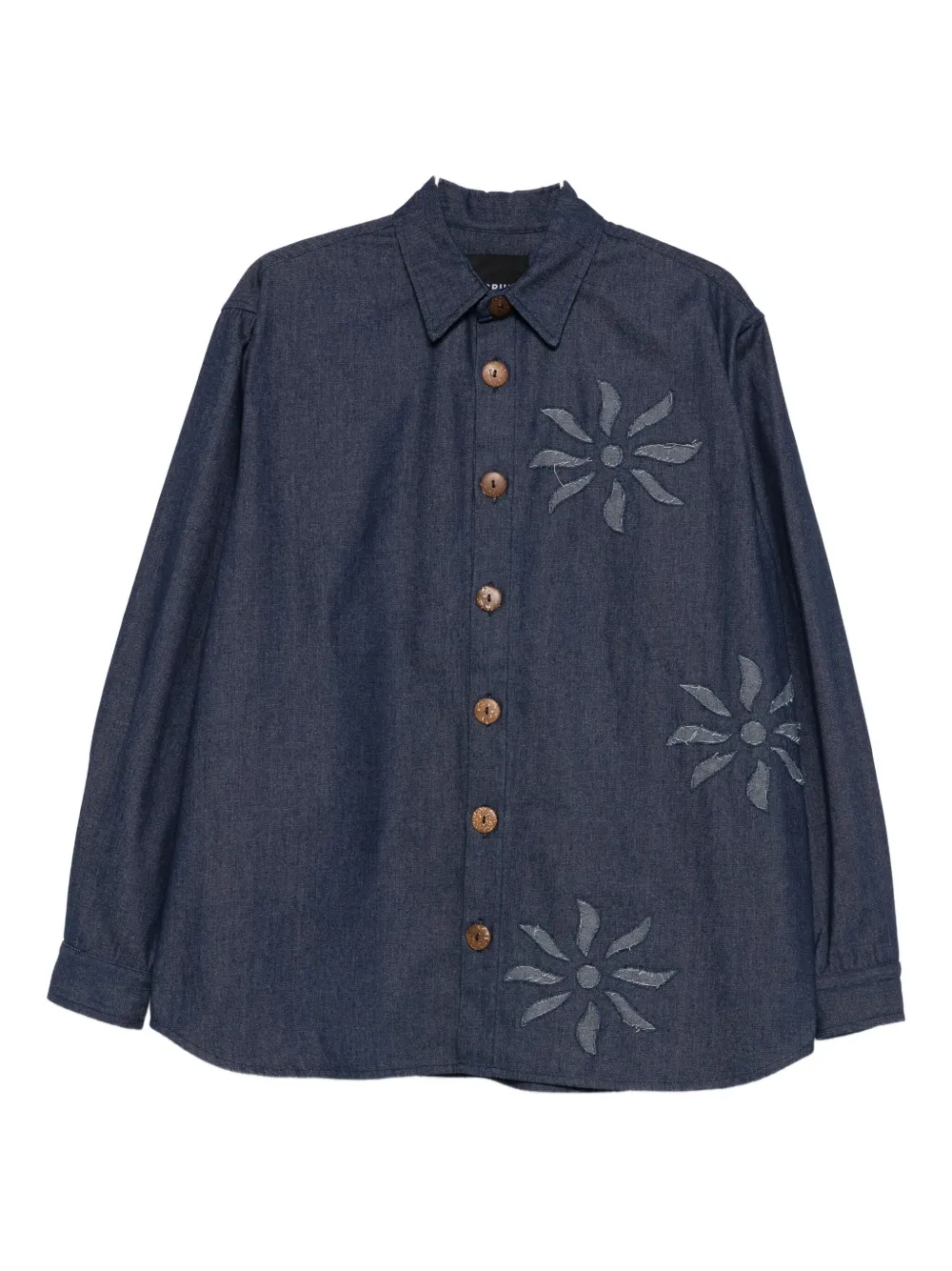 Labrum London Olokun Flower Denim Shirt In Blue
