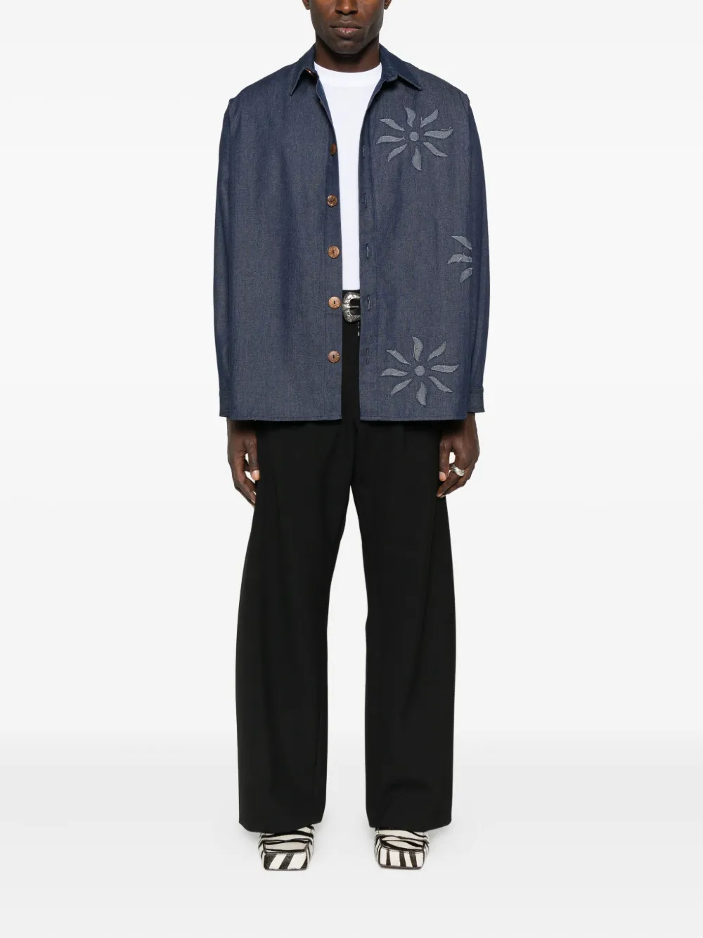 Labrum London Olokun Flower denim shirt - Blauw
