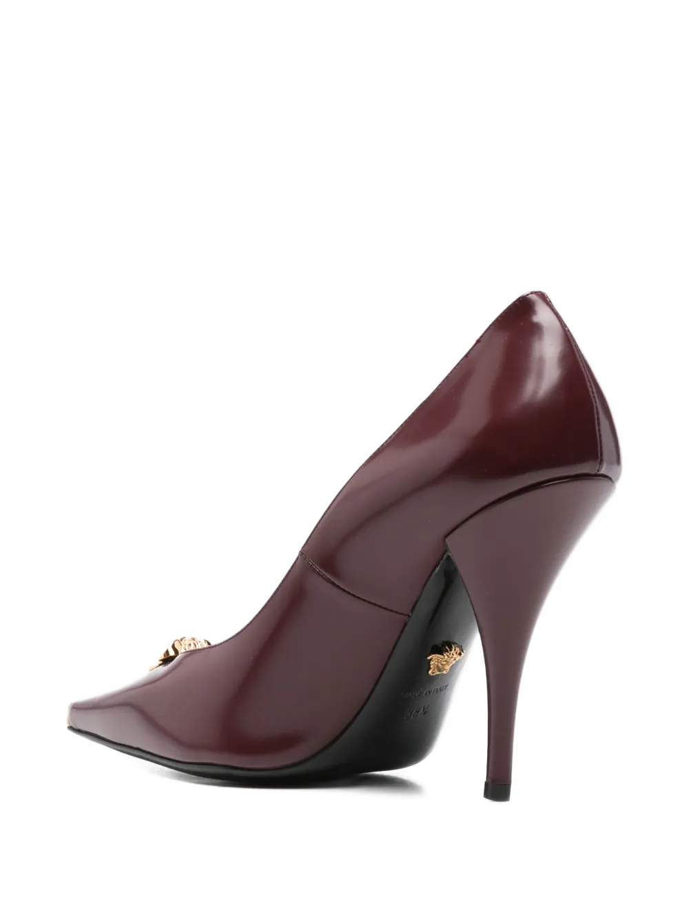 Versace 110mm medusa-embellished pointed-toe pumps Red