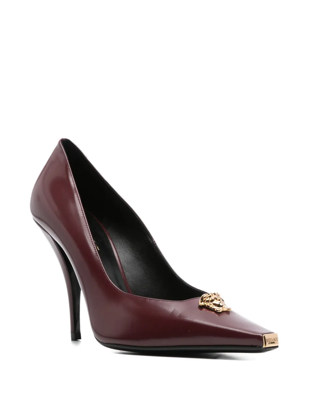 Versace 110mm medusa-embellished pointed-toe pumps Red