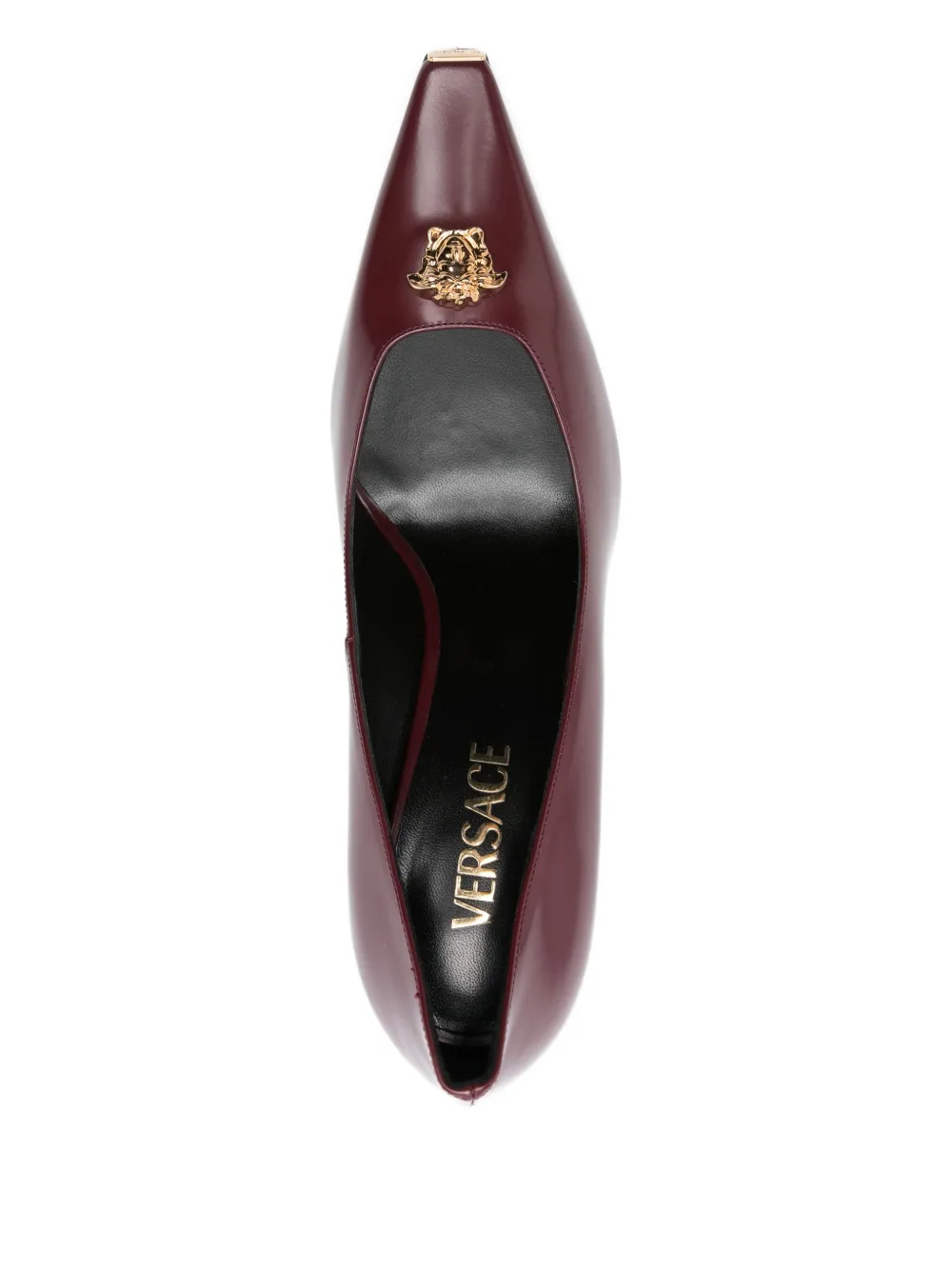 Versace 110mm medusa-embellished pointed-toe pumps Red
