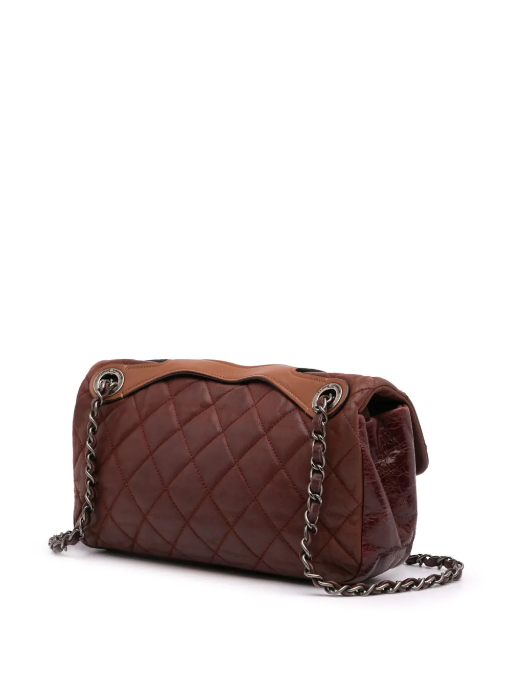 Pre-owned Chanel 2010-2011 Medium Iridescent Calfskin In The Mix Flap Satchel In Red