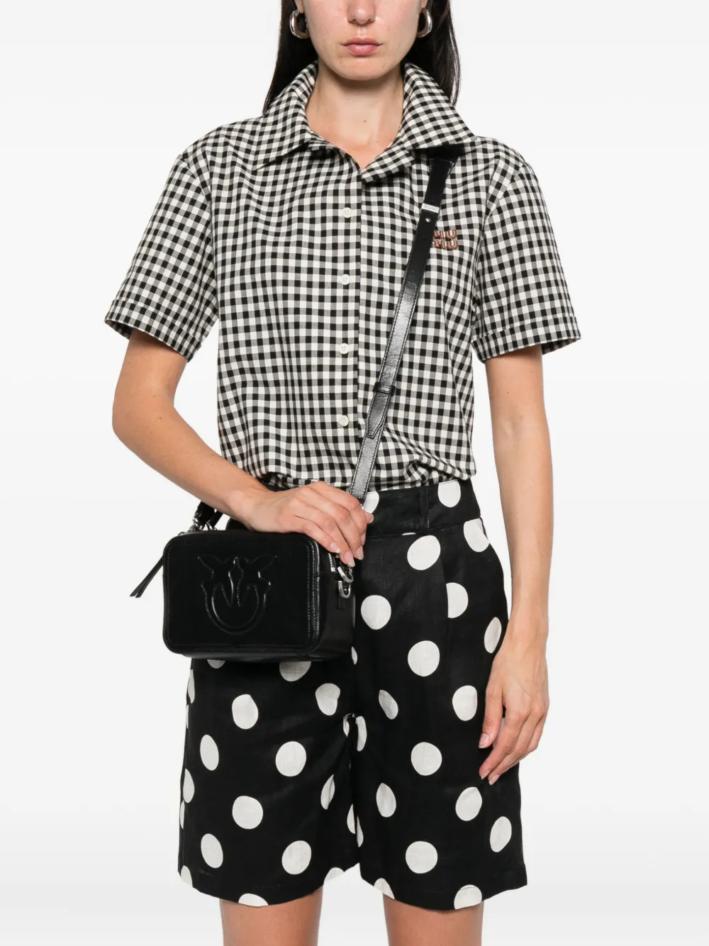 PINKO Crossbodytas met logo-reliëf Zwart