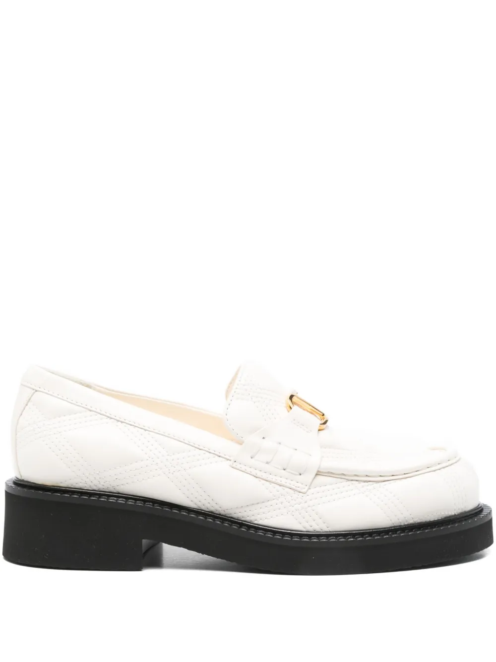Valentino Garavani quilted-pattern VLogo Signature loafers White