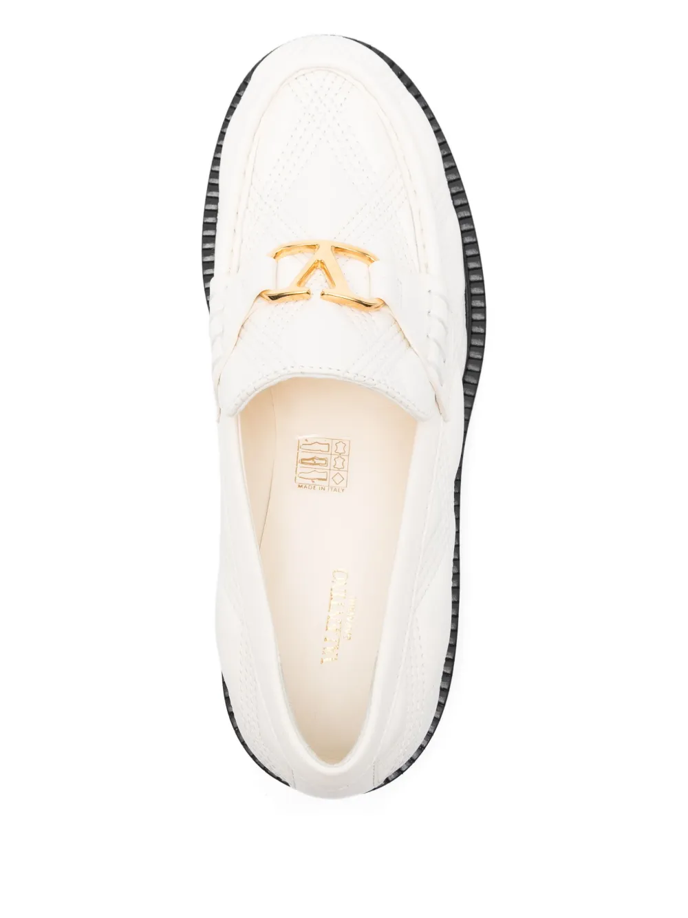 Valentino Garavani quilted-pattern VLogo Signature loafers White