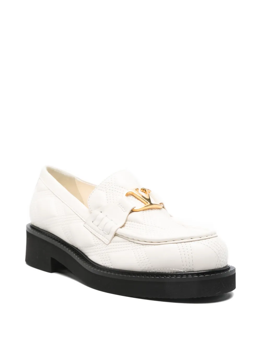 Valentino Garavani quilted-pattern VLogo Signature loafers - Wit