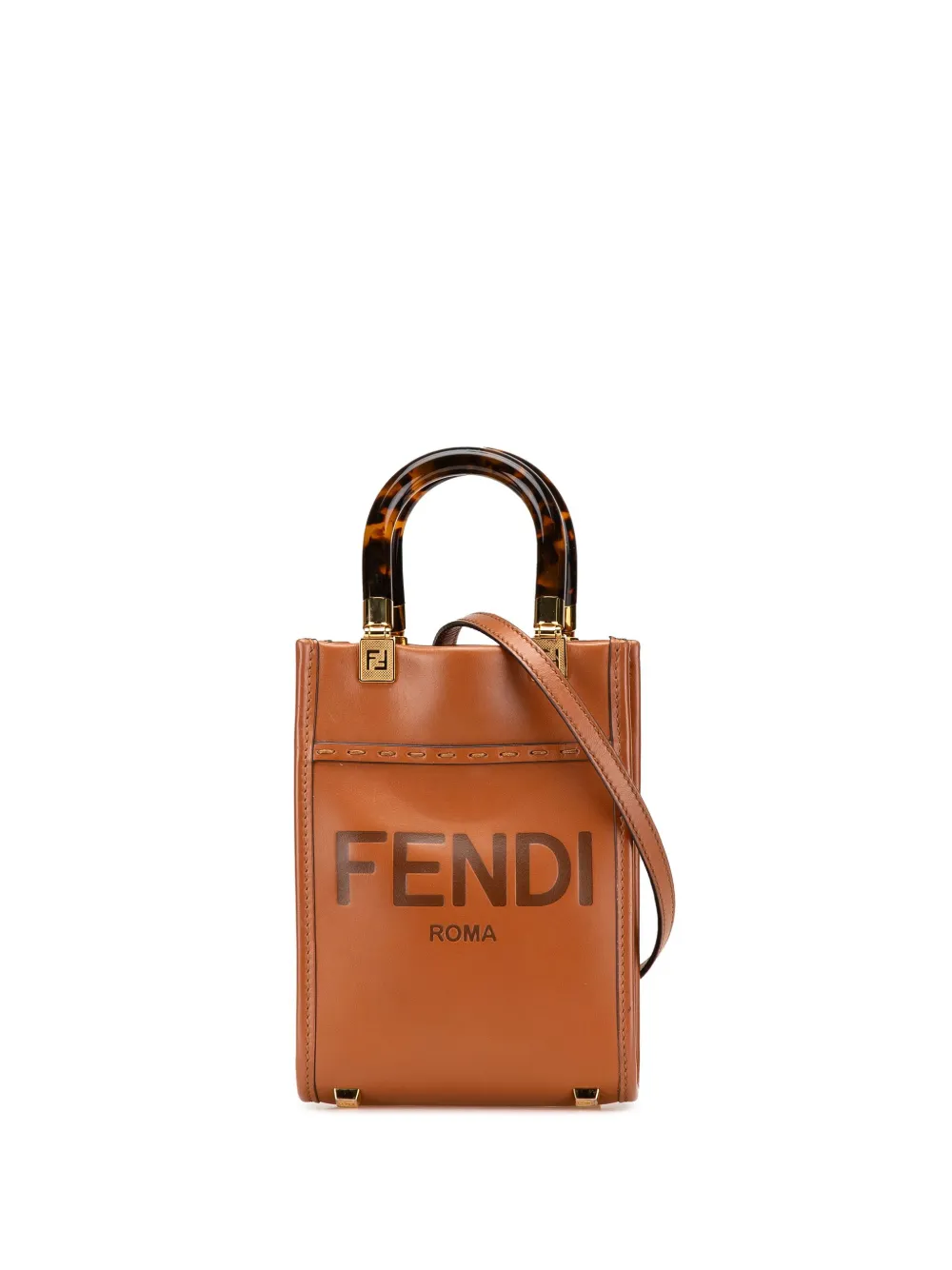Fendi Pre-Owned 2010-2024 Mini Leather Sunshine Shopper Tote satchel | Brown | Image 1