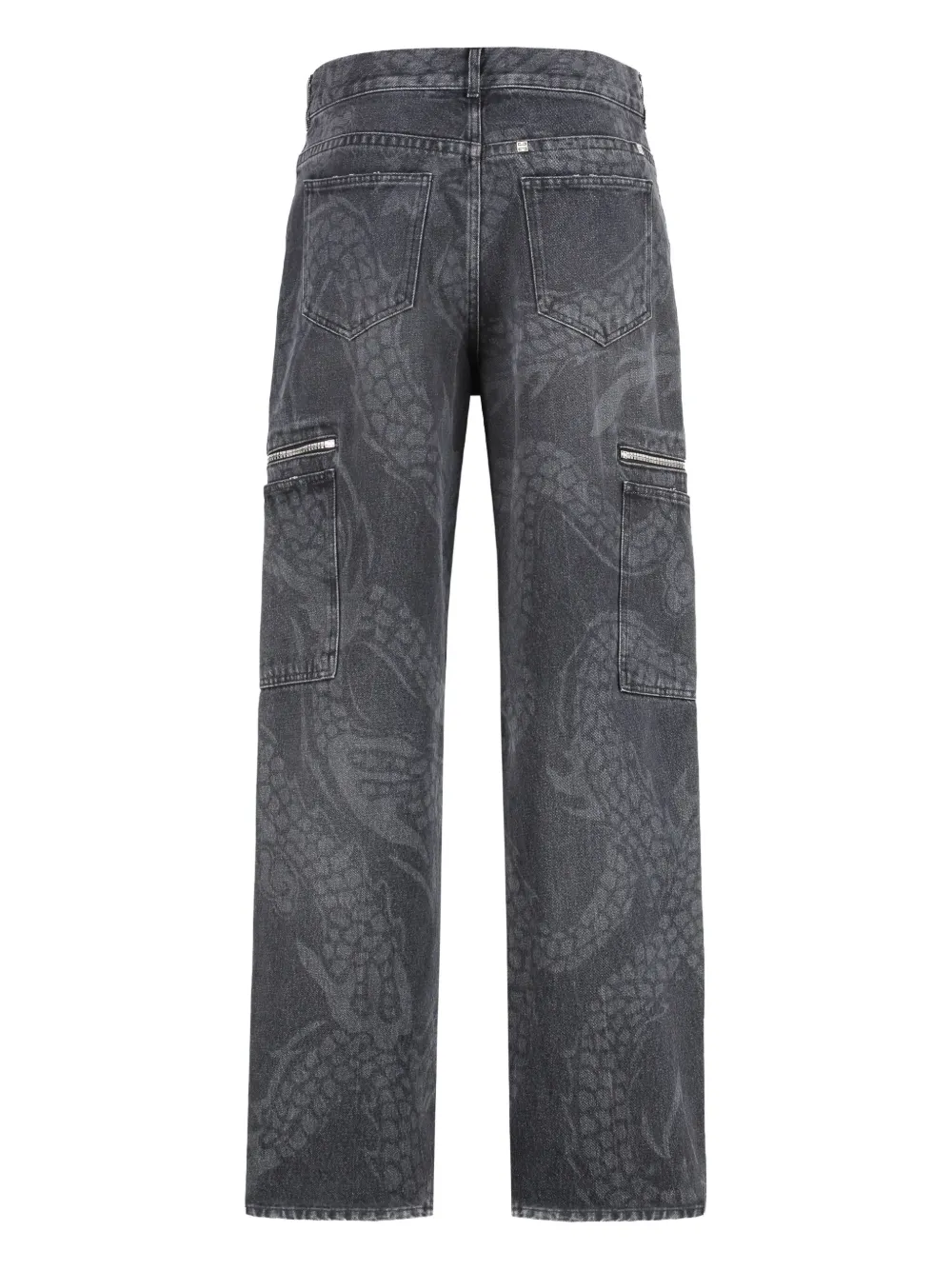 Givenchy dragon-print cargo jeans Grijs