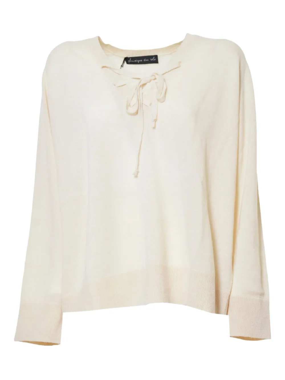 lace up-detail sweater