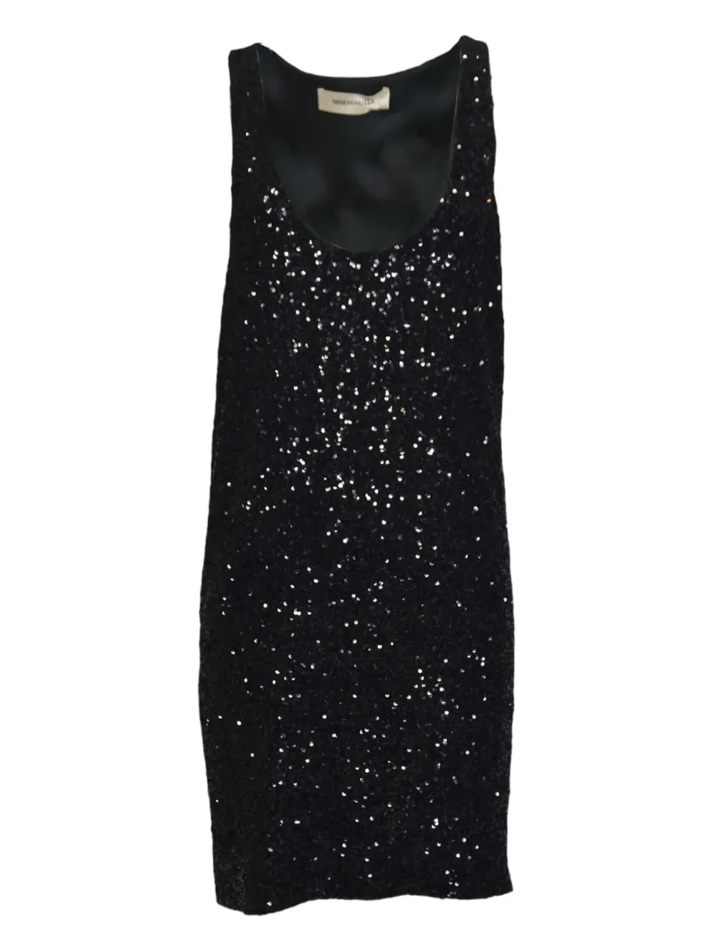 Nineminutes sequin scoop-neck dress - Zwart