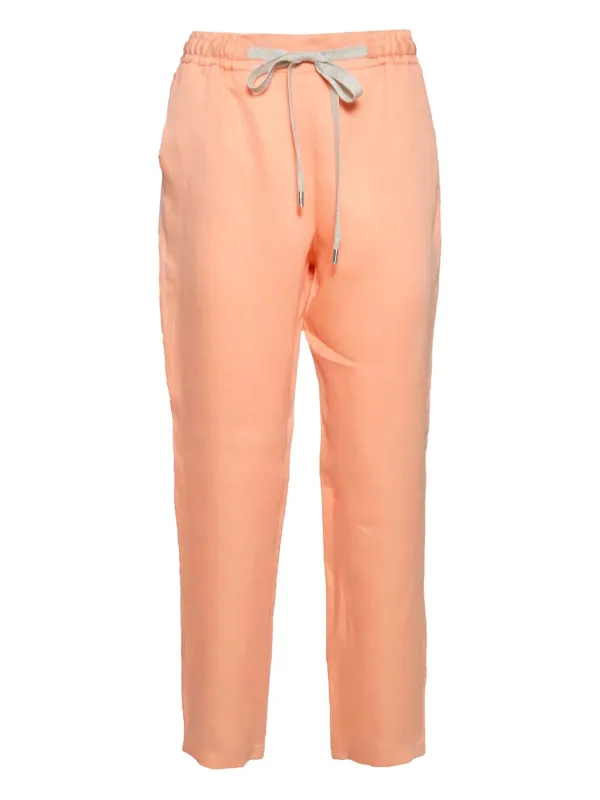 Barba Drawstring-waist Trousers in Orange