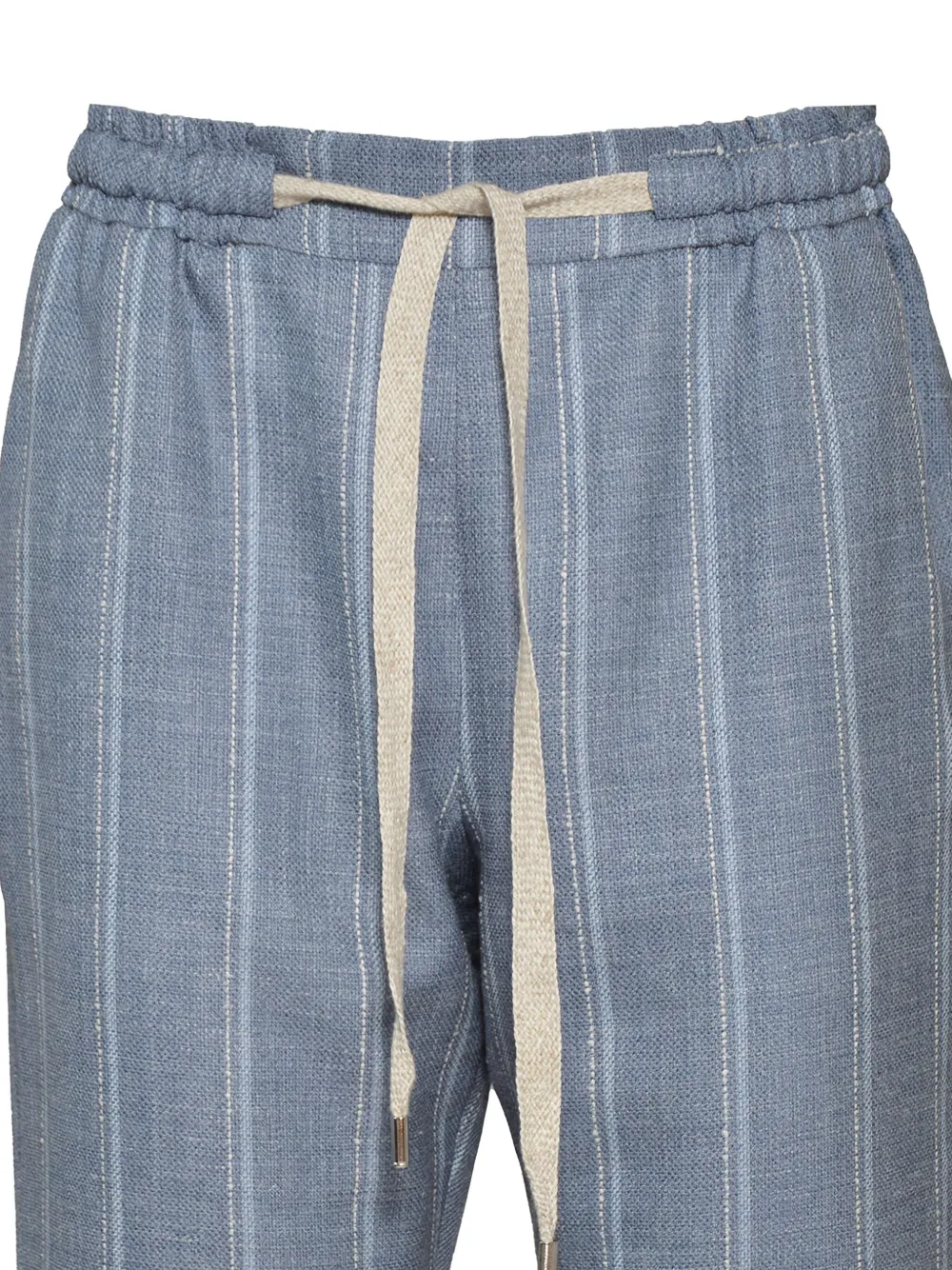 Shop Barba Napoli Striped Drawstring-waist Trousers