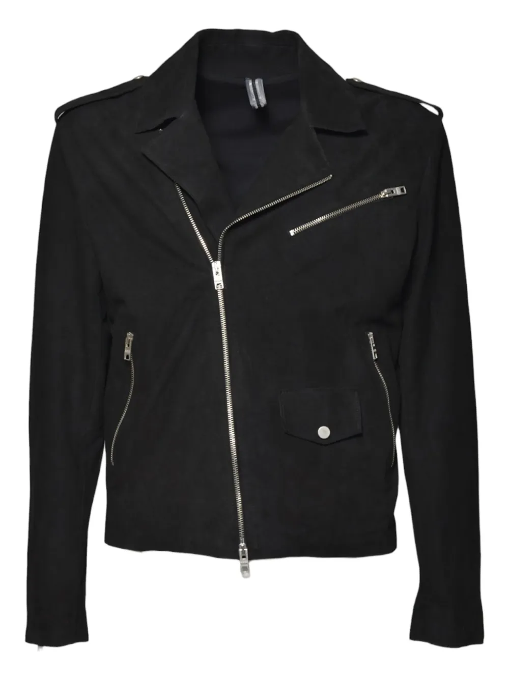 D-FOUR asymmetric-zip biker jacket | Blue | Image 1
