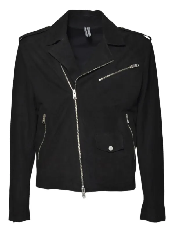 D-FOUR Jaqueta Biker Com Zíper Assimétrico | Azul | FARFETCH BR
